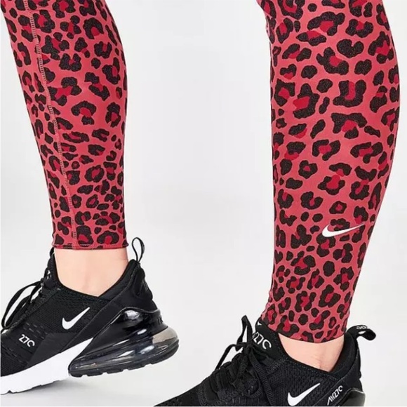 Nike Training Dri-FIT One Tight Glitter Leopard Pack leggings S - Picture 3 of 10
